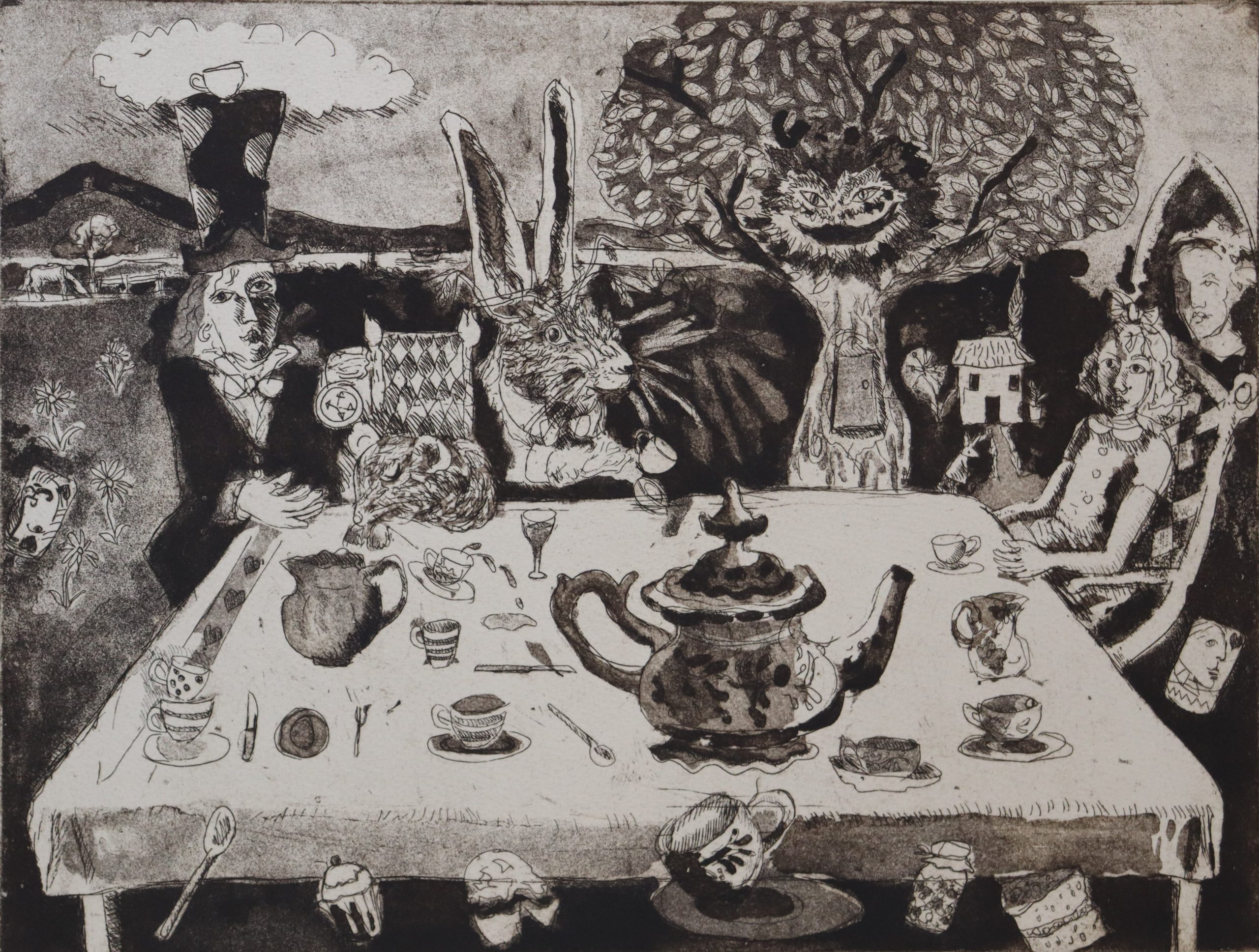 A Mad Tea Party Etching